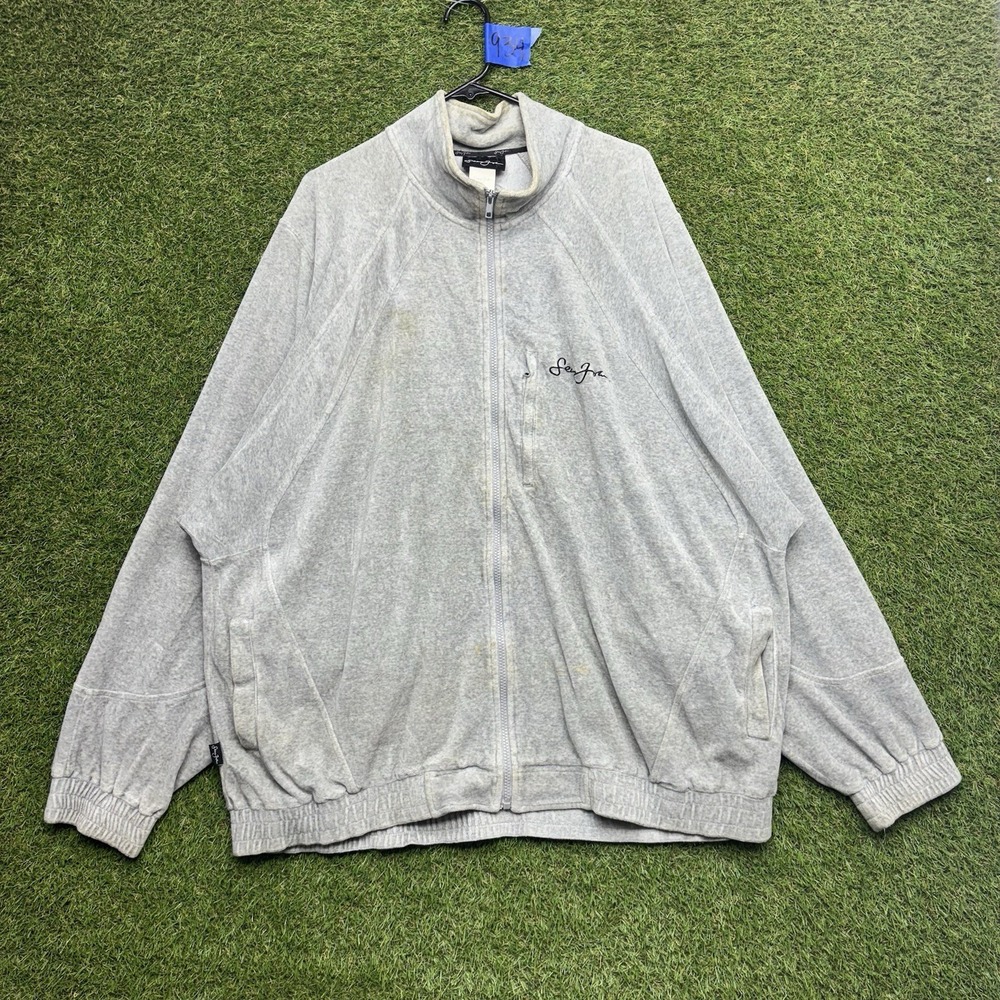 Sean John Jacket Mens 3XL Velour Track Y2K Zip Up Long Sleeve Vintage 90s